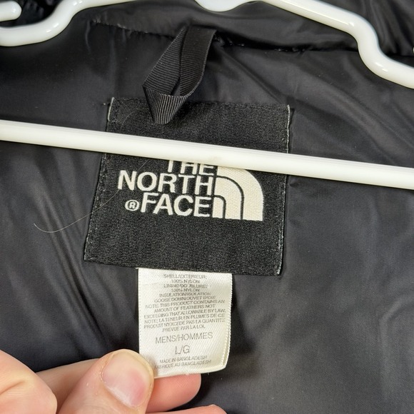 The North Face Jacket Mens Large Black 1996 Nuptse Retro 700 Down Puffer Hooded - Picture 8 of 13